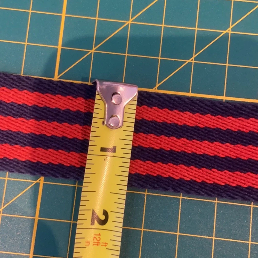 Hanna Andersson Navy and Red Striped D Ring Boys Belt 31” Size Small Medium